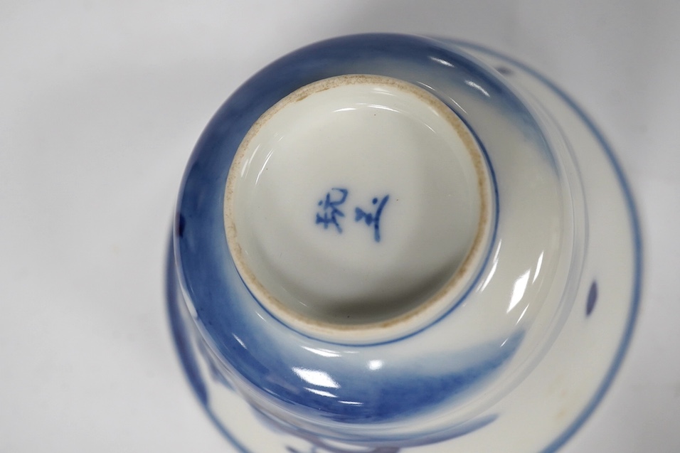 A Chinese crackle-glaze censer and two tea bowls and covers, censer 10cm wide. Condition - good